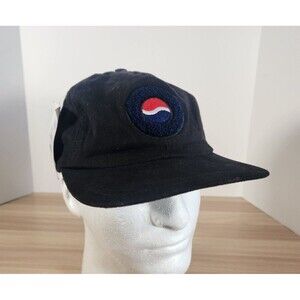 VINTAGE Pepsi Ball Stuff Baseball Hat Black Snapback -‎ Made In Philippines